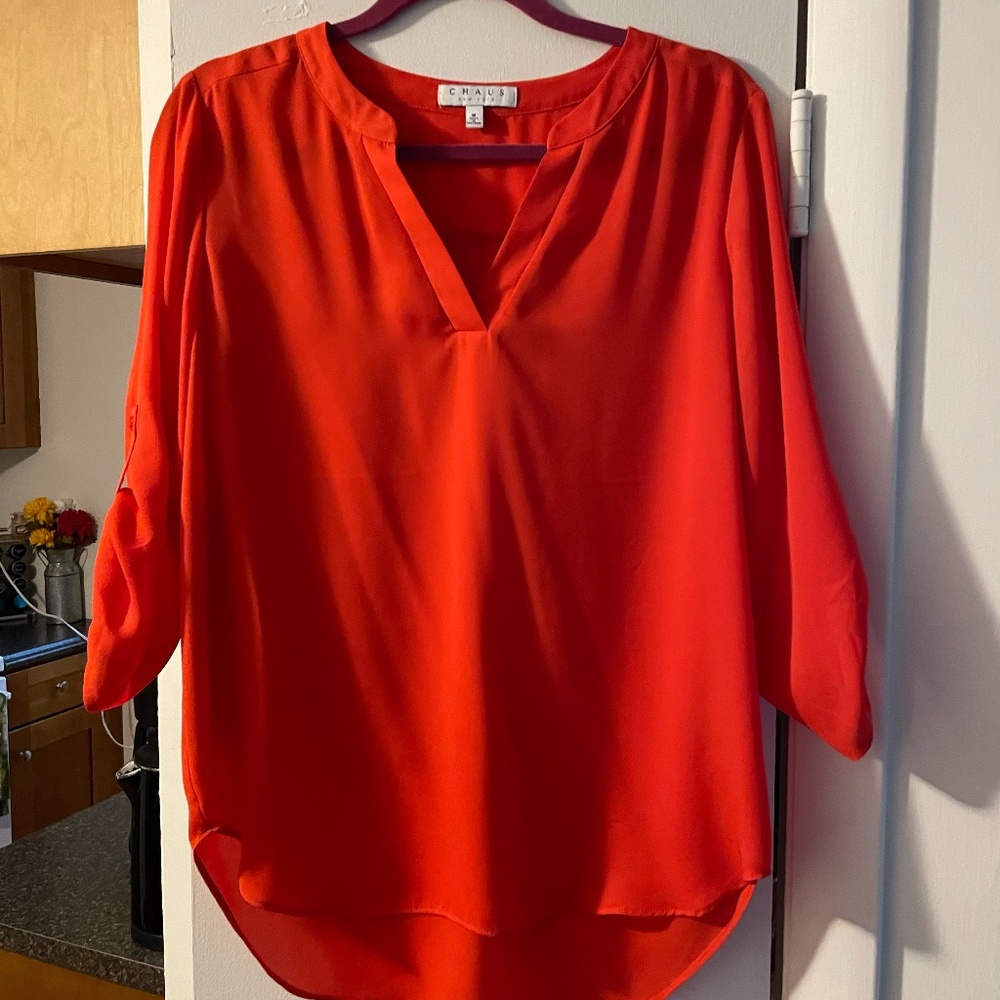 Orange Business Casual Blouse